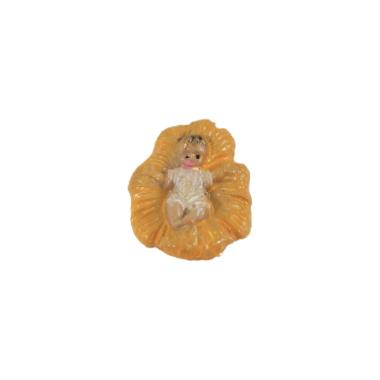 Statua Gesù Bambino cm.4 con Culla cm.1,9x2xH0,8 | Rossi Rosa