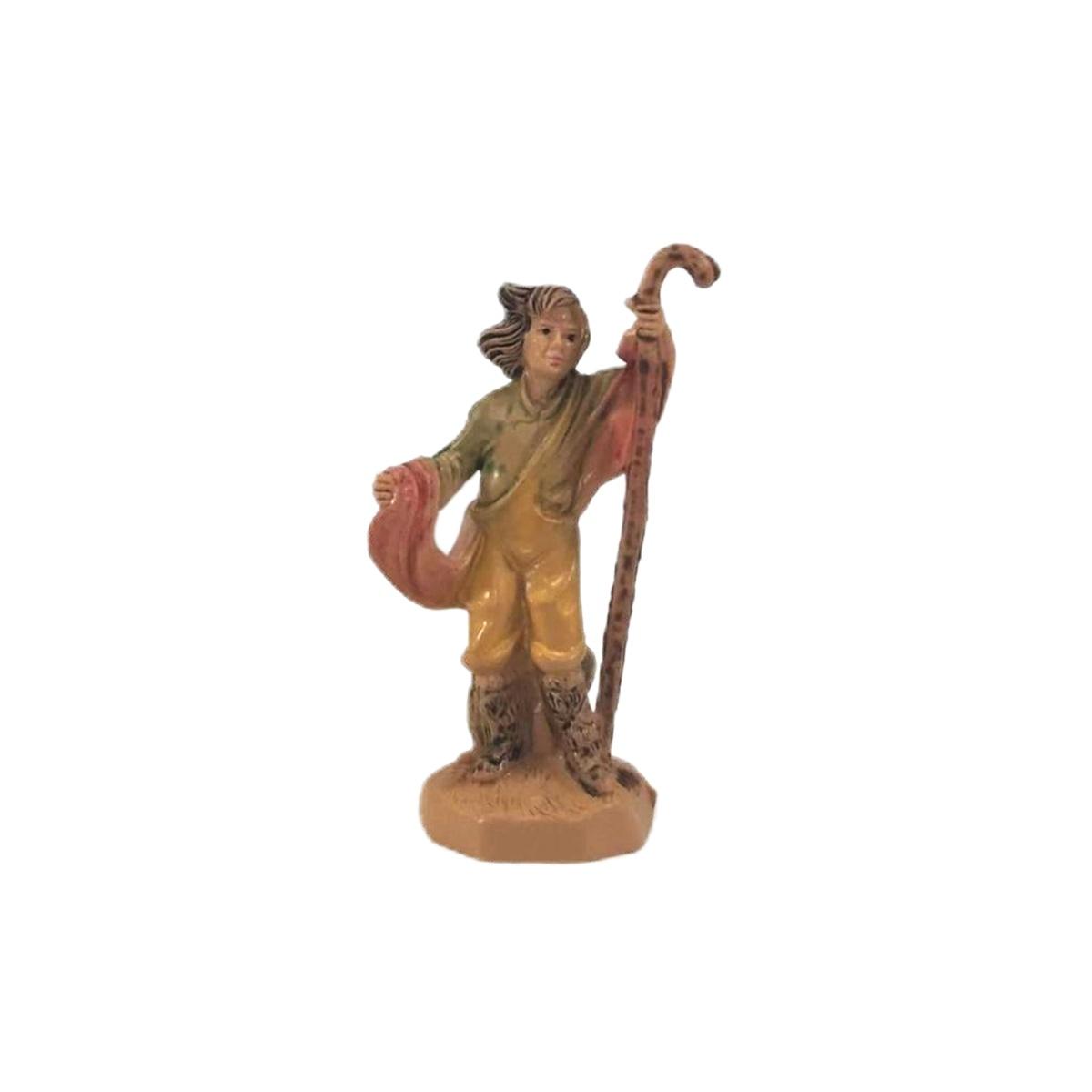 Statua cm.4 Pastore con Bastone | Rossi Rosa