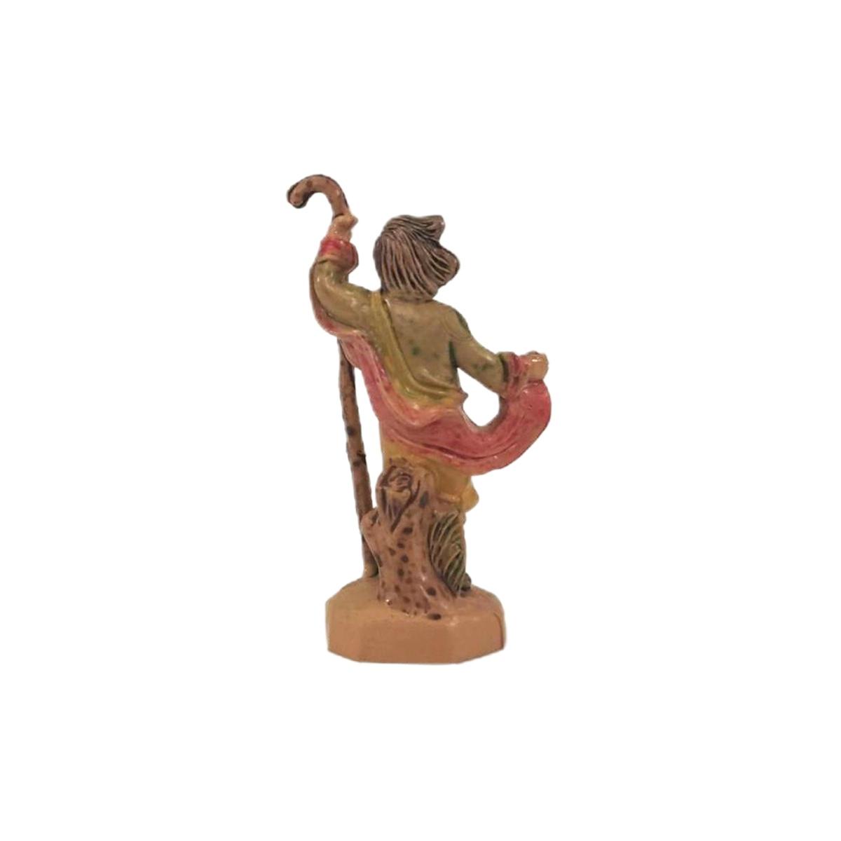 Statua cm.4 Pastore con Bastone | Rossi Rosa