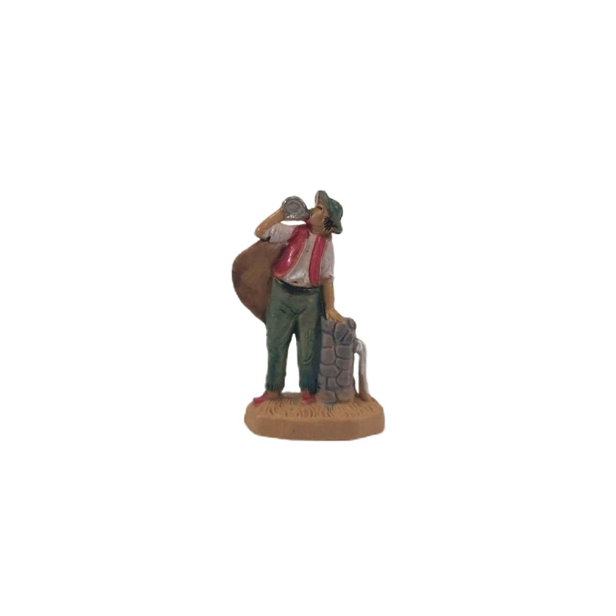 Statua cm.4 Pastore alla Fontana | Rossi Rosa