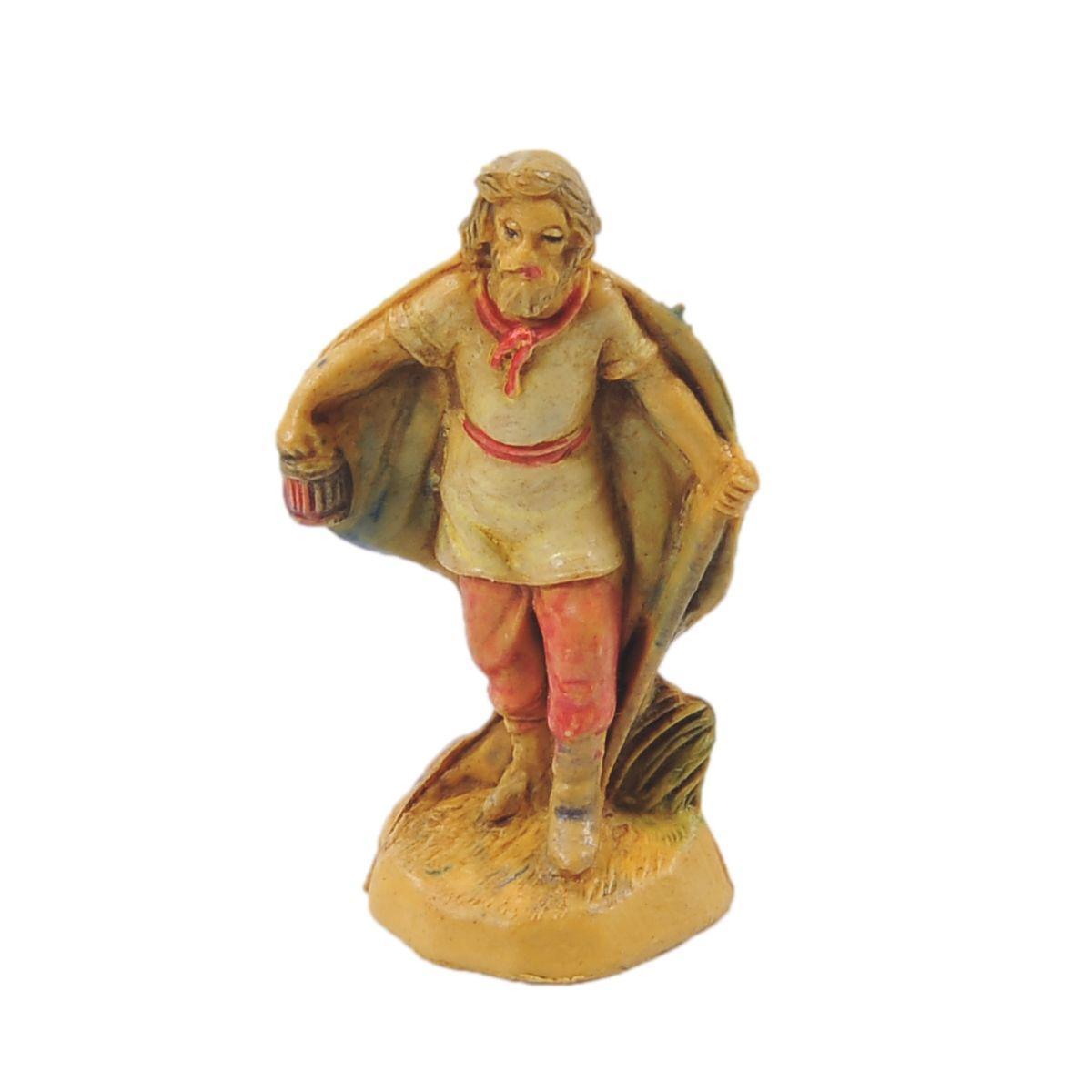 Statua cm.4 Pastore con Lanterna | Rossi Rosa