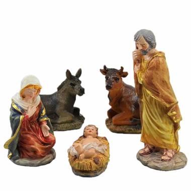 Natività cm.15 Set da 5 Pz. | Rossi Rosa