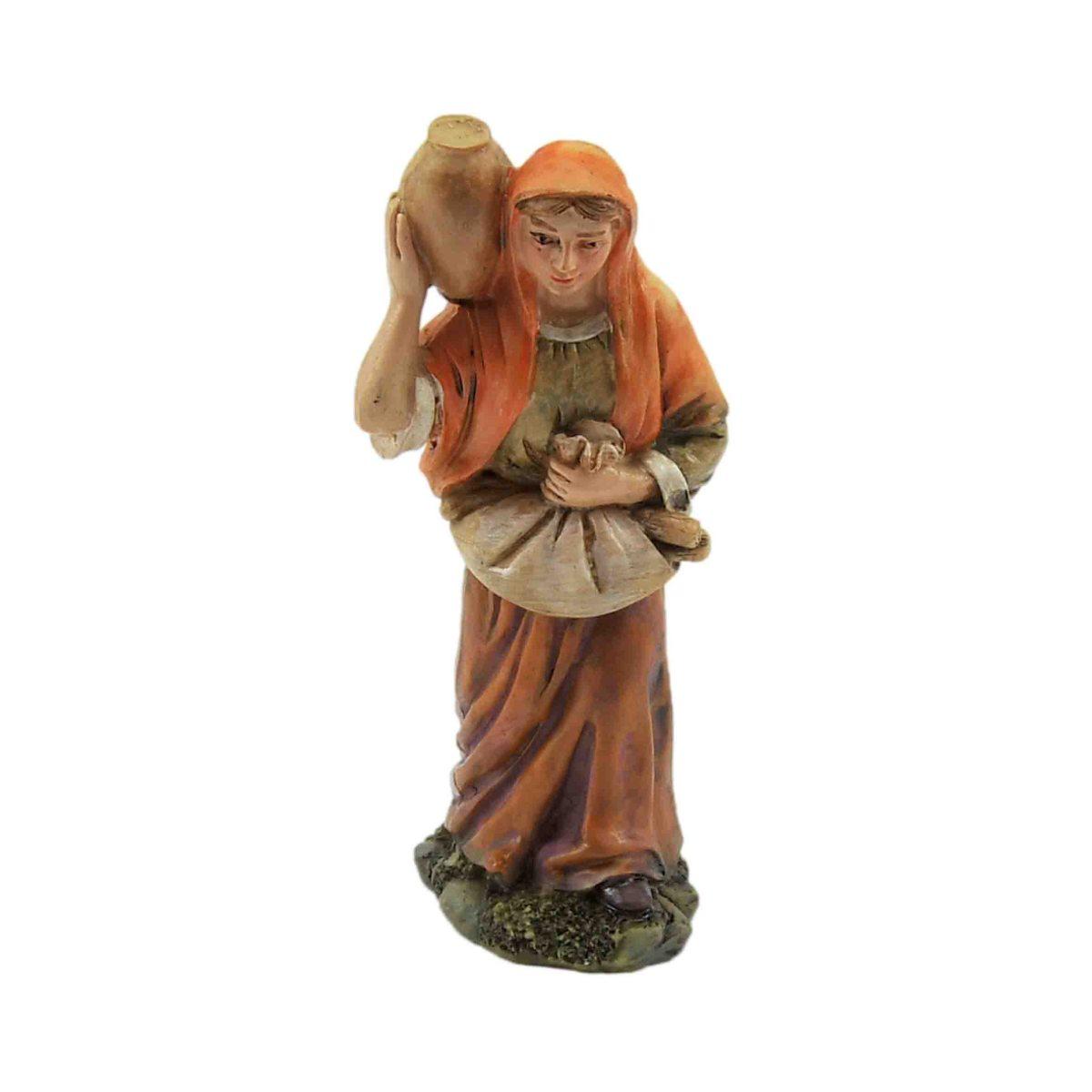 Statua cm.15 Donna con Anfora e Fascine | Rossi Rosa