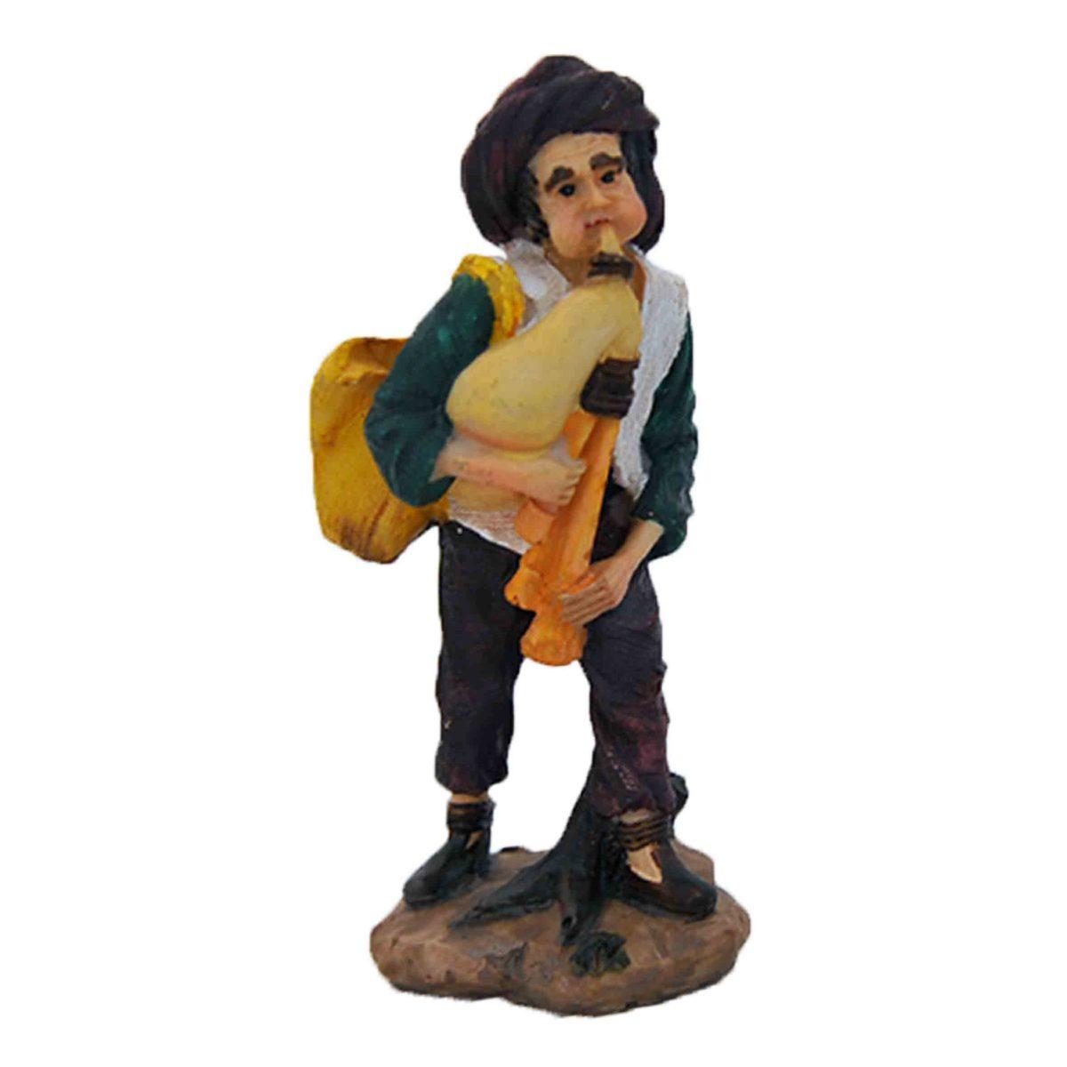 Statua cm.15 Zampognaro Suona la Zampogna | Rossi Rosa