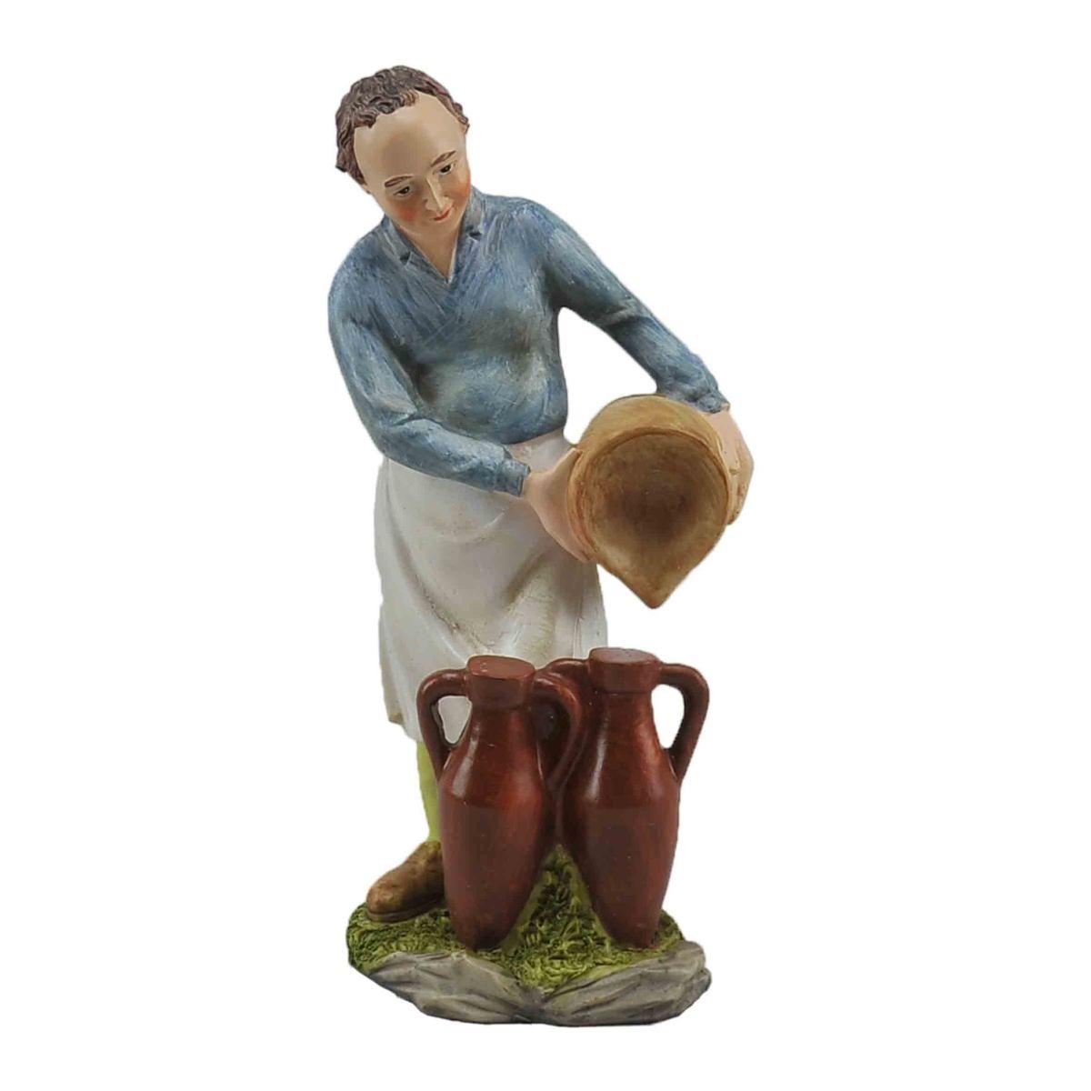 Statua cm.30 Vinaio con Anfore e Boccale | Rossi Rosa