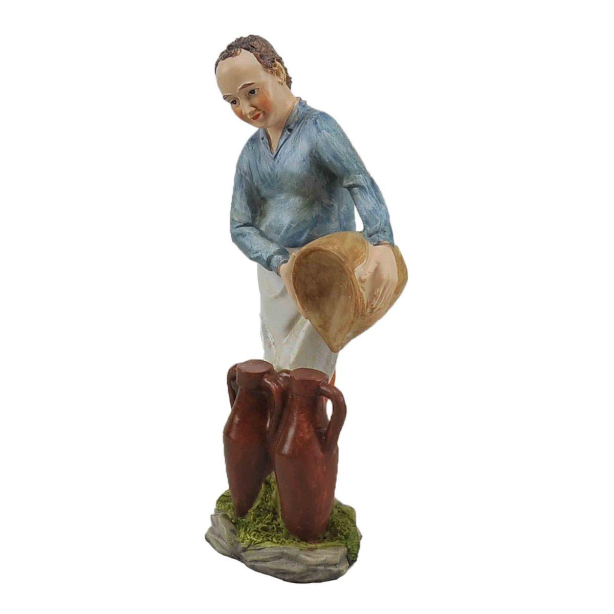 Statua cm.30 Vinaio con Anfore e Boccale | Rossi Rosa