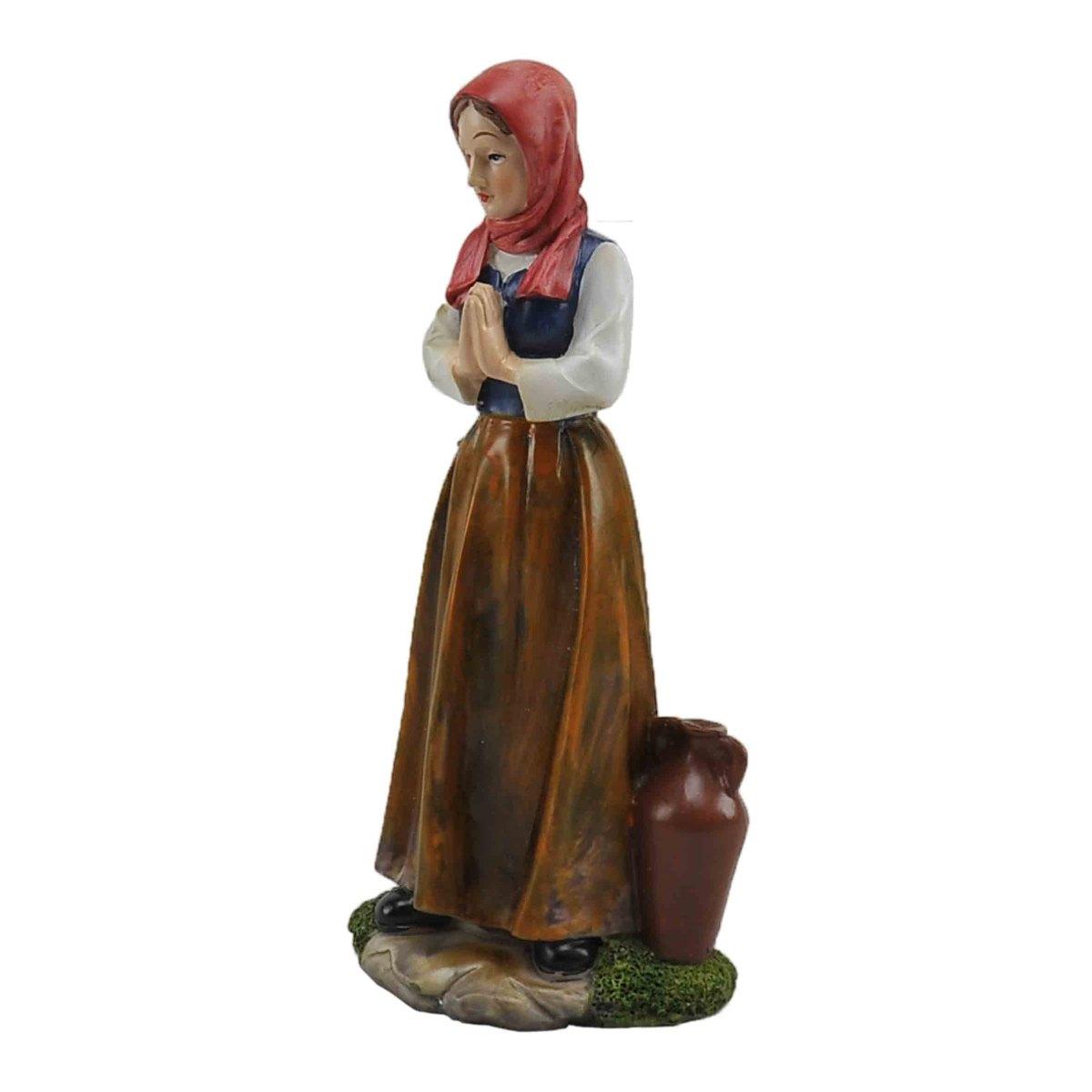 Statua cm.30 Donna con Anfora e Mani Giunte | Rossi Rosa