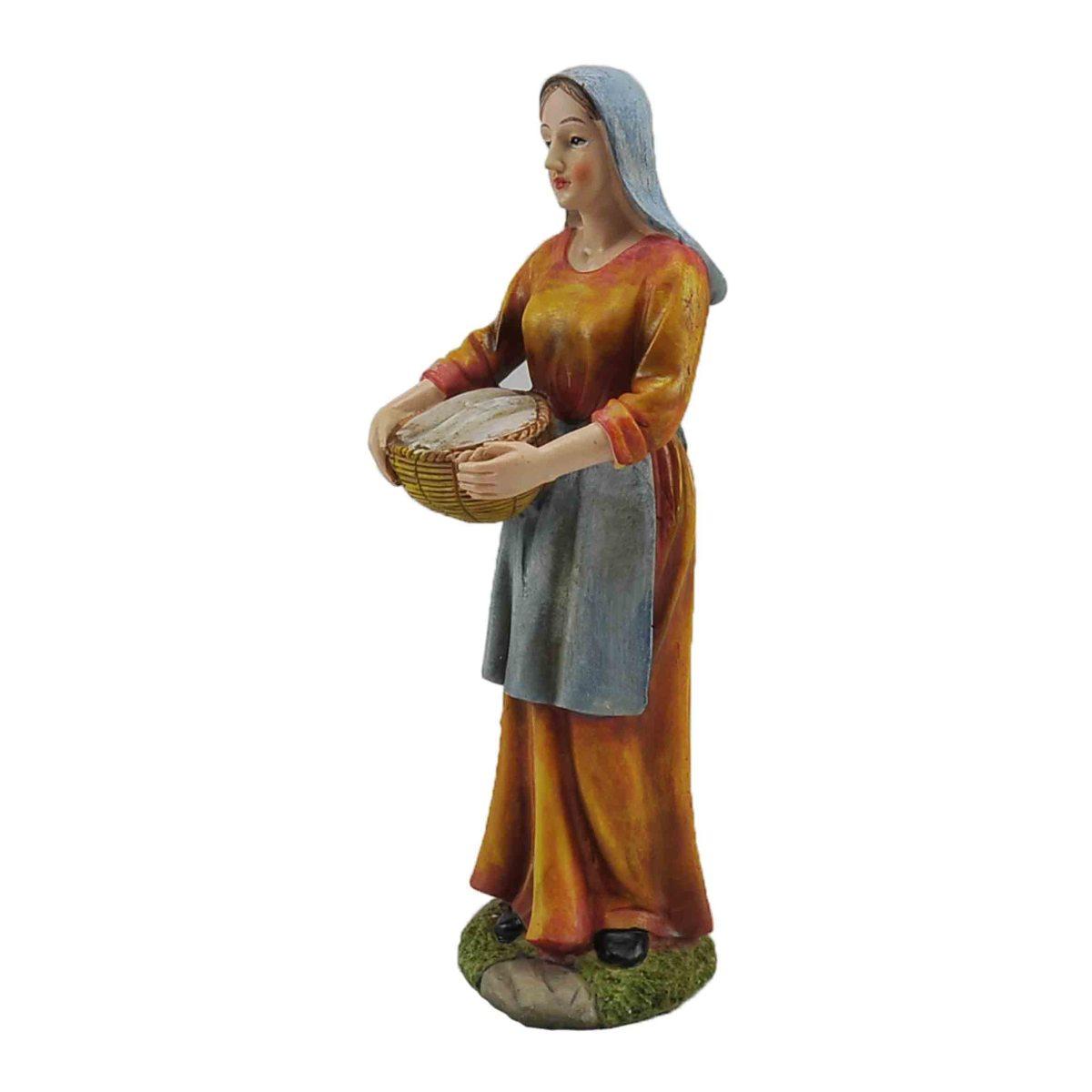 Statua cm.30 Donna con Cesta | Rossi Rosa