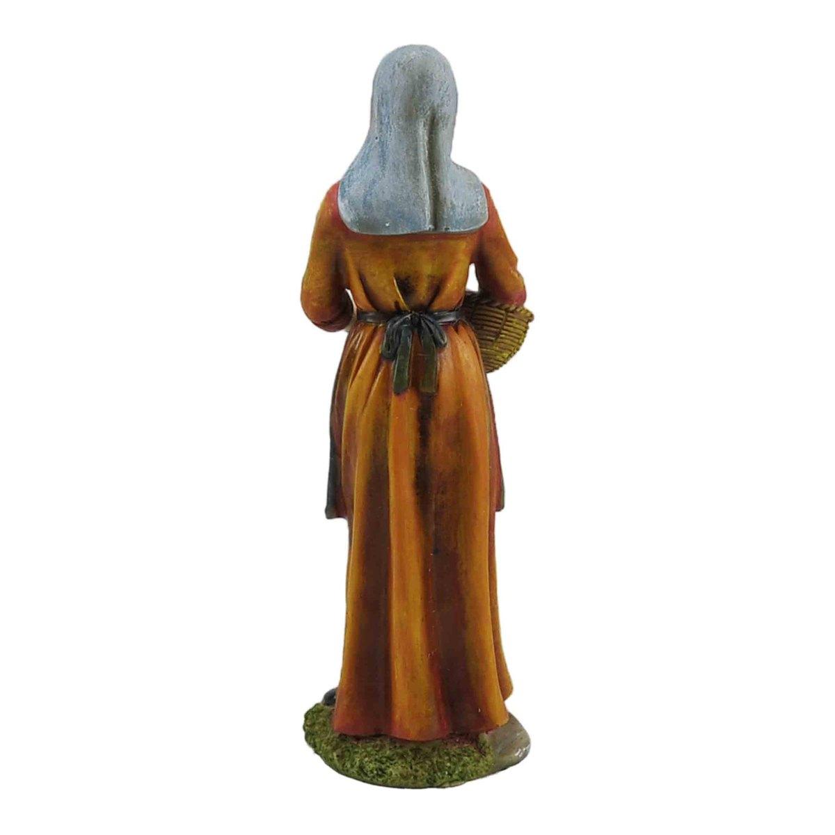 Statua cm.30 Donna con Cesta | Rossi Rosa