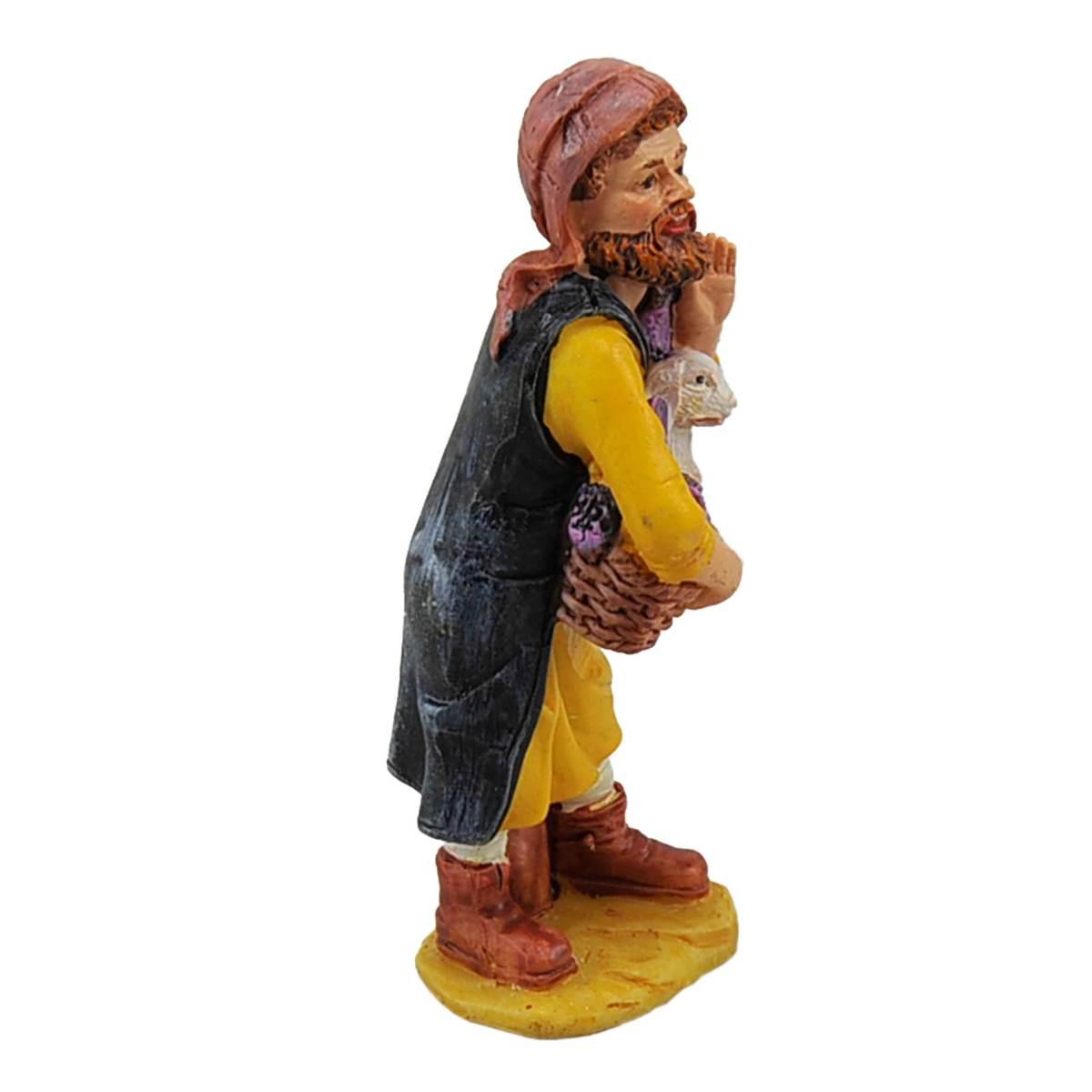 Statua cm.10 Pastore con Cane | Rossi Rosa