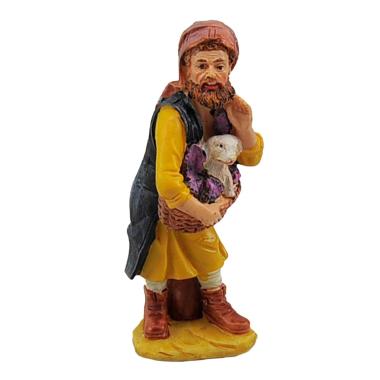 Statua cm.10 Pastore con Cane | Rossi Rosa