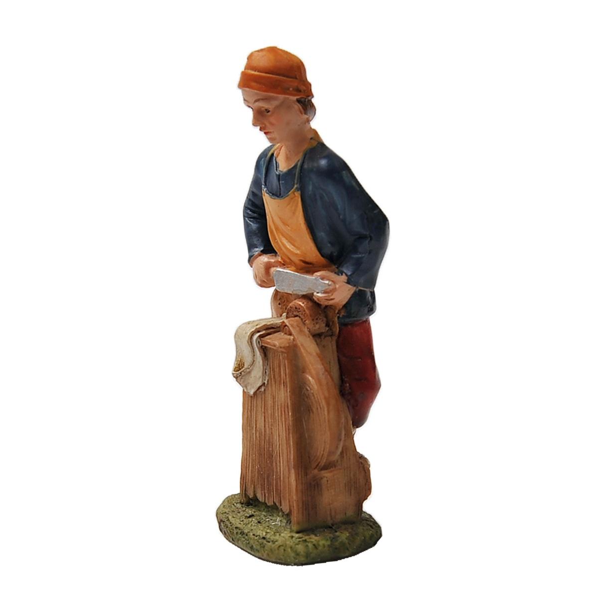 Statua cm.10 Arrotino con Banco | Rossi Rosa