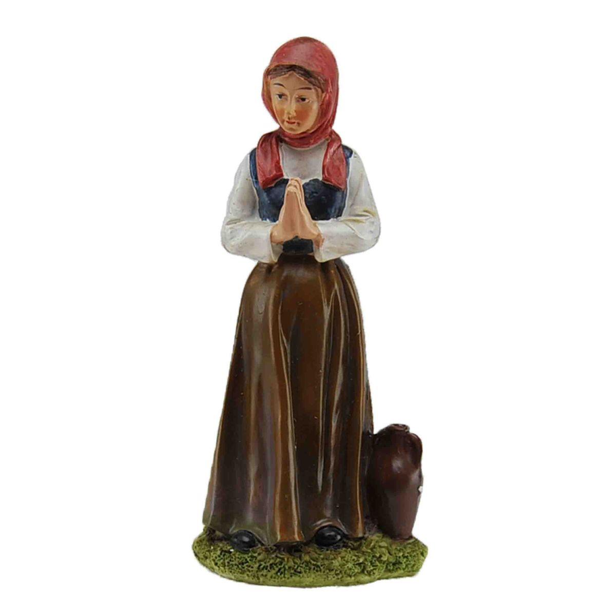 Statua cm.15 Donna con Anfora e Mani Giunte | Rossi Rosa