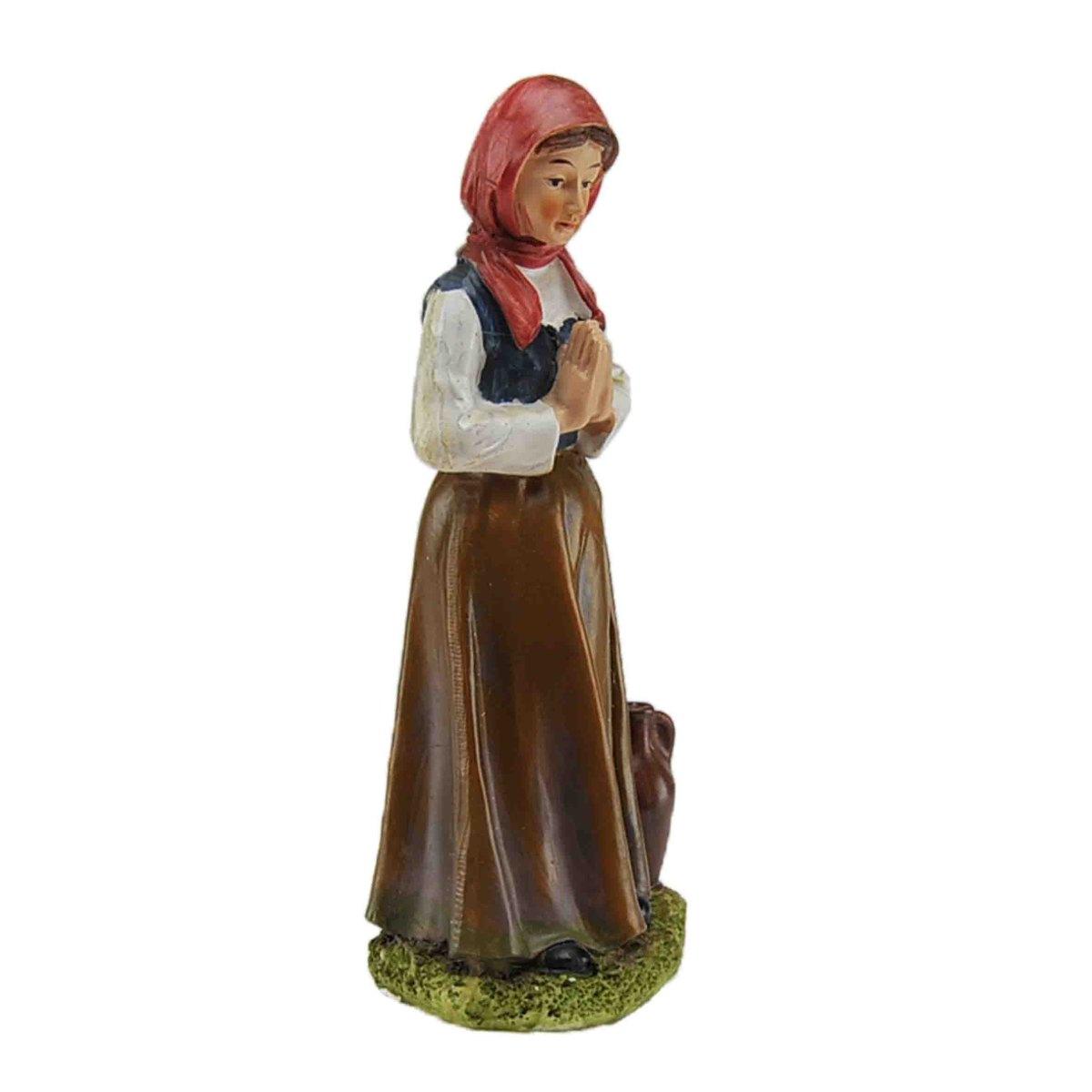 Statua cm.15 Donna con Anfora e Mani Giunte | Rossi Rosa