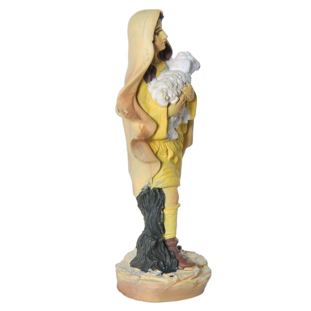 Statua cm.10 Pastore con Pecora | Rossi Rosa