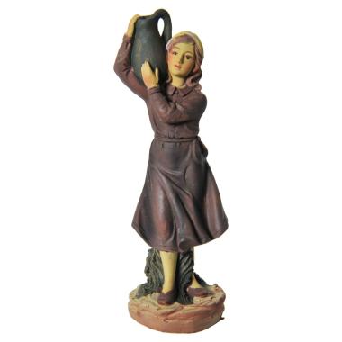Statua cm.10 Donna con Brocca | Rossi Rosa