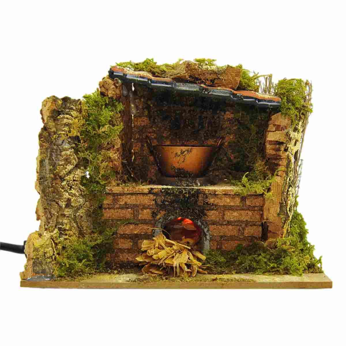 Forno Elettrico con Lampadina Effetto Fiamma cm.15x11xH15 | Rossi Rosa