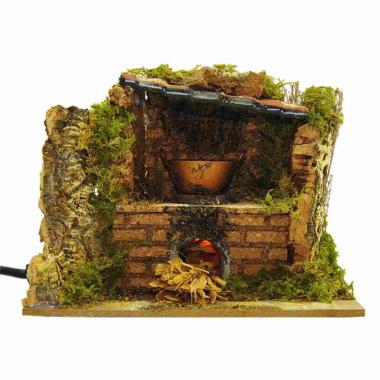 Forno Elettrico con Lampadina Effetto Fiamma cm.15x11xH15 | Rossi Rosa