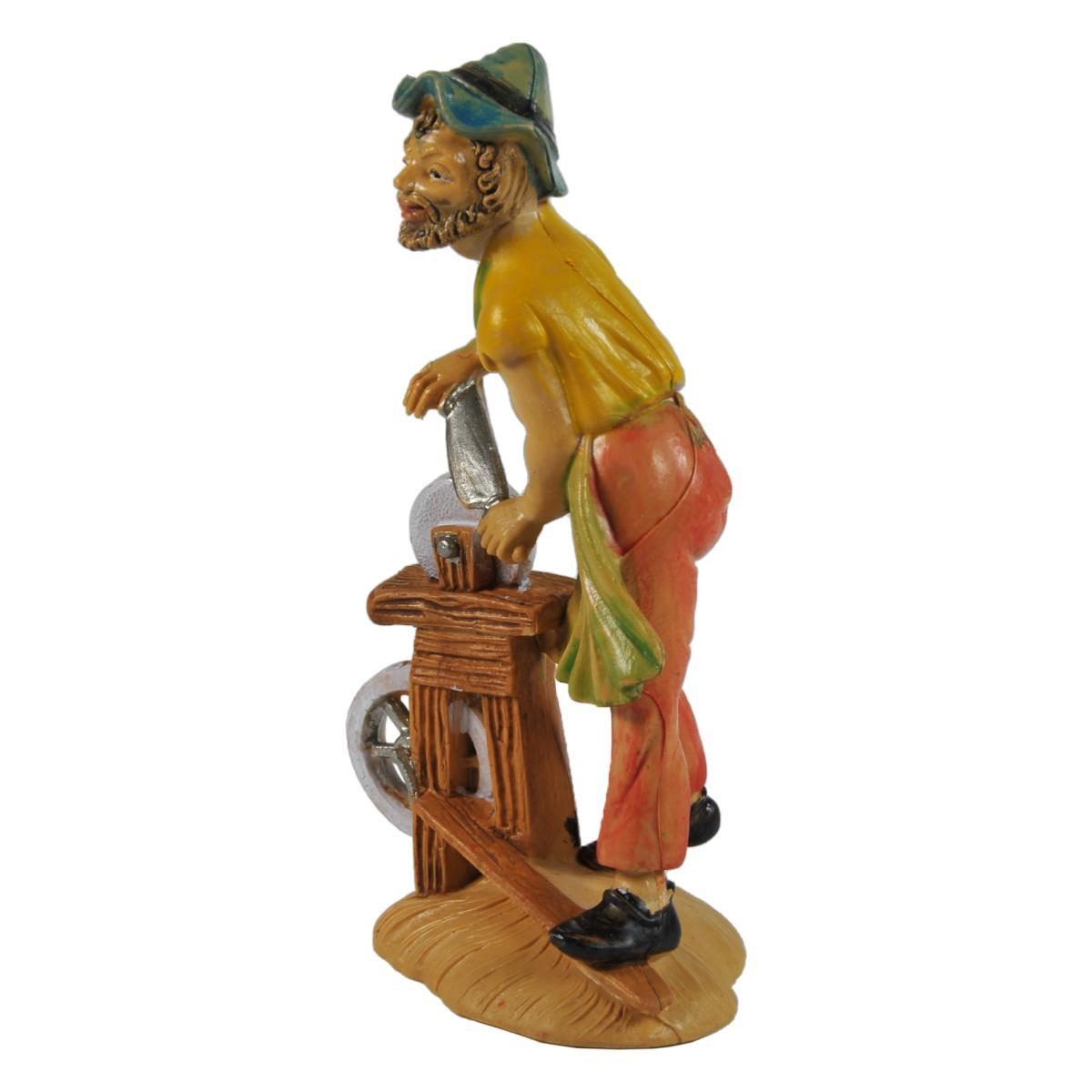 Statua cm.10 Arrotino con Banco | Rossi Rosa