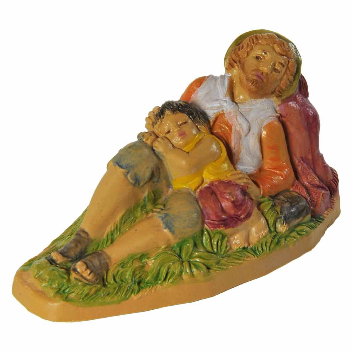 Statua cm.10 Dormiente con Bambino | Rossi Rosa
