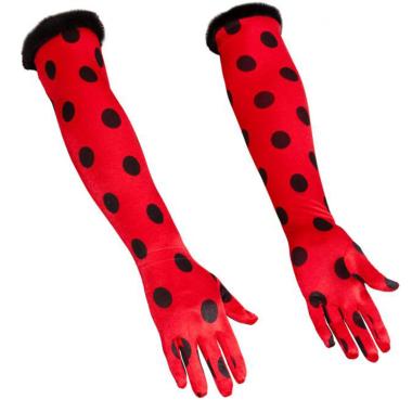 Guanti Lunghi Coccinella Con Pelliccetta cm.60 |Orlob