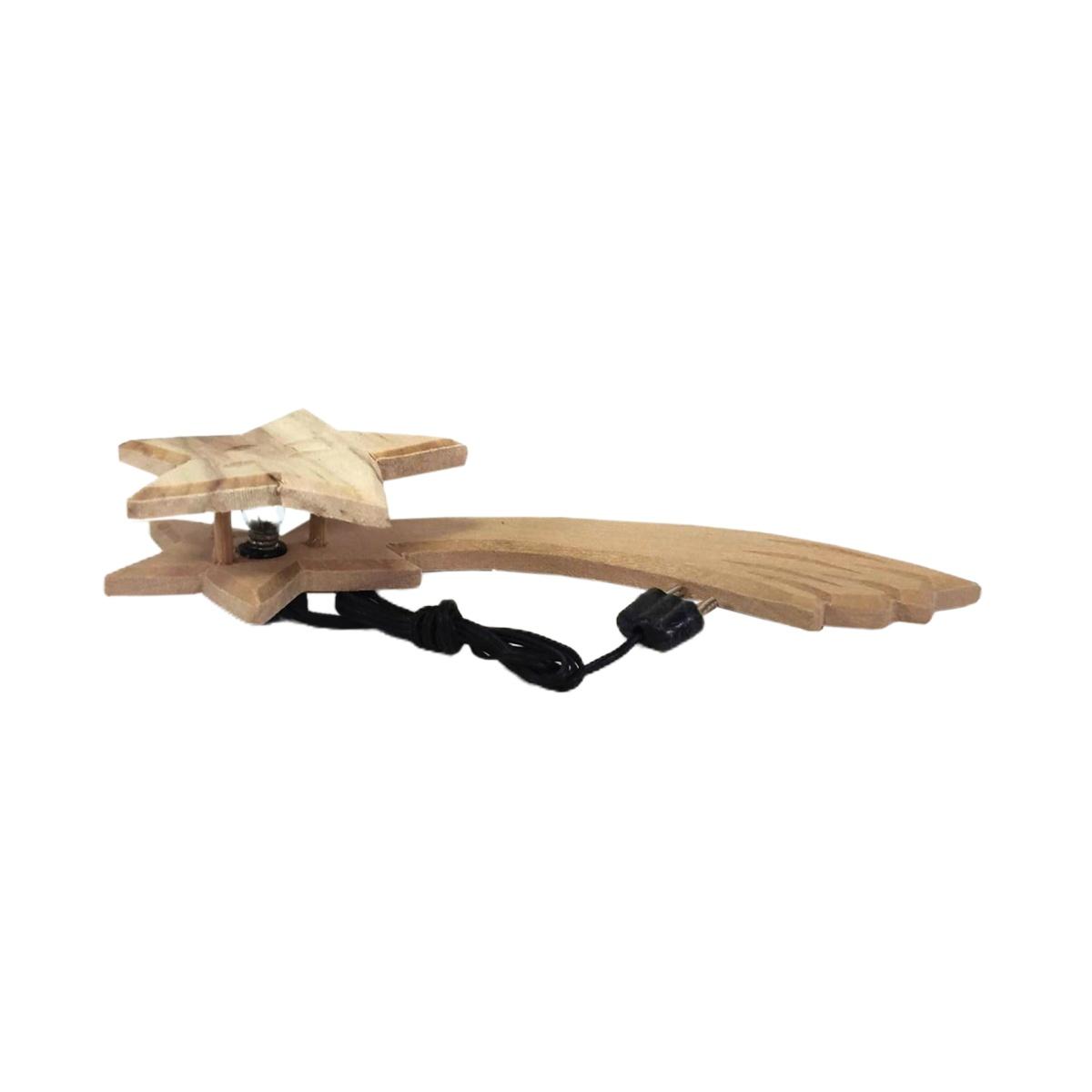 Stella Cometa Legno con Spina 3,5V cm.14 | Rossi Rosa