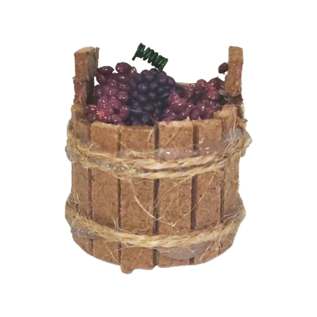 Cesta Alimenti Uva Nera cm.Ø3x3,5 | Rossi Rosa