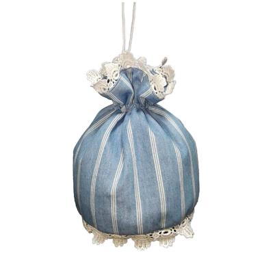 Borsa Lady Biedermeier Tessuto Azzurro |Orlob
