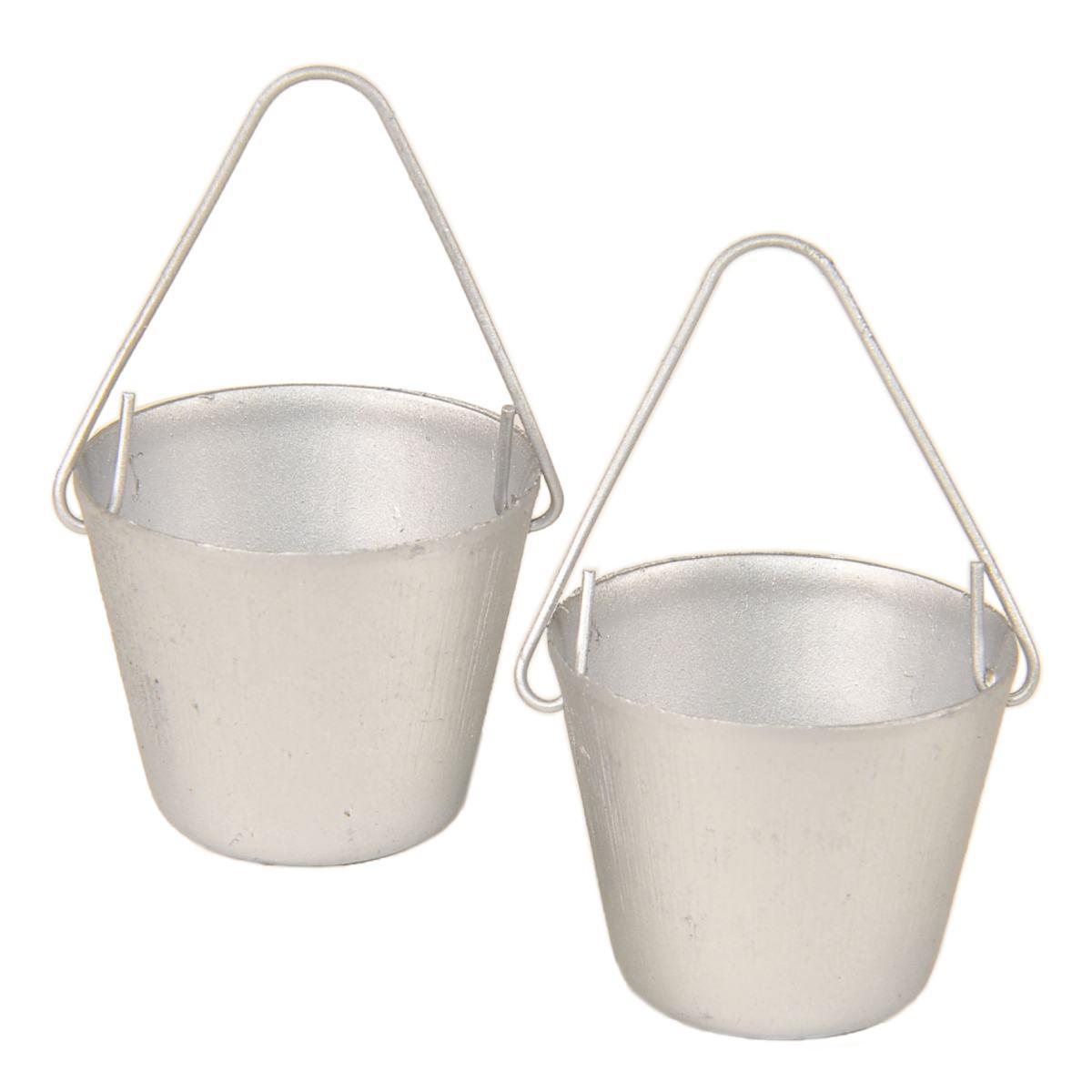 Secchio Metallo con Manico Argento mm.Ø35X25 | Rossi Rosa