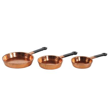 Padella Metallo Rame cm.Ø2,5 Set pz.3 | Rossi Rosa