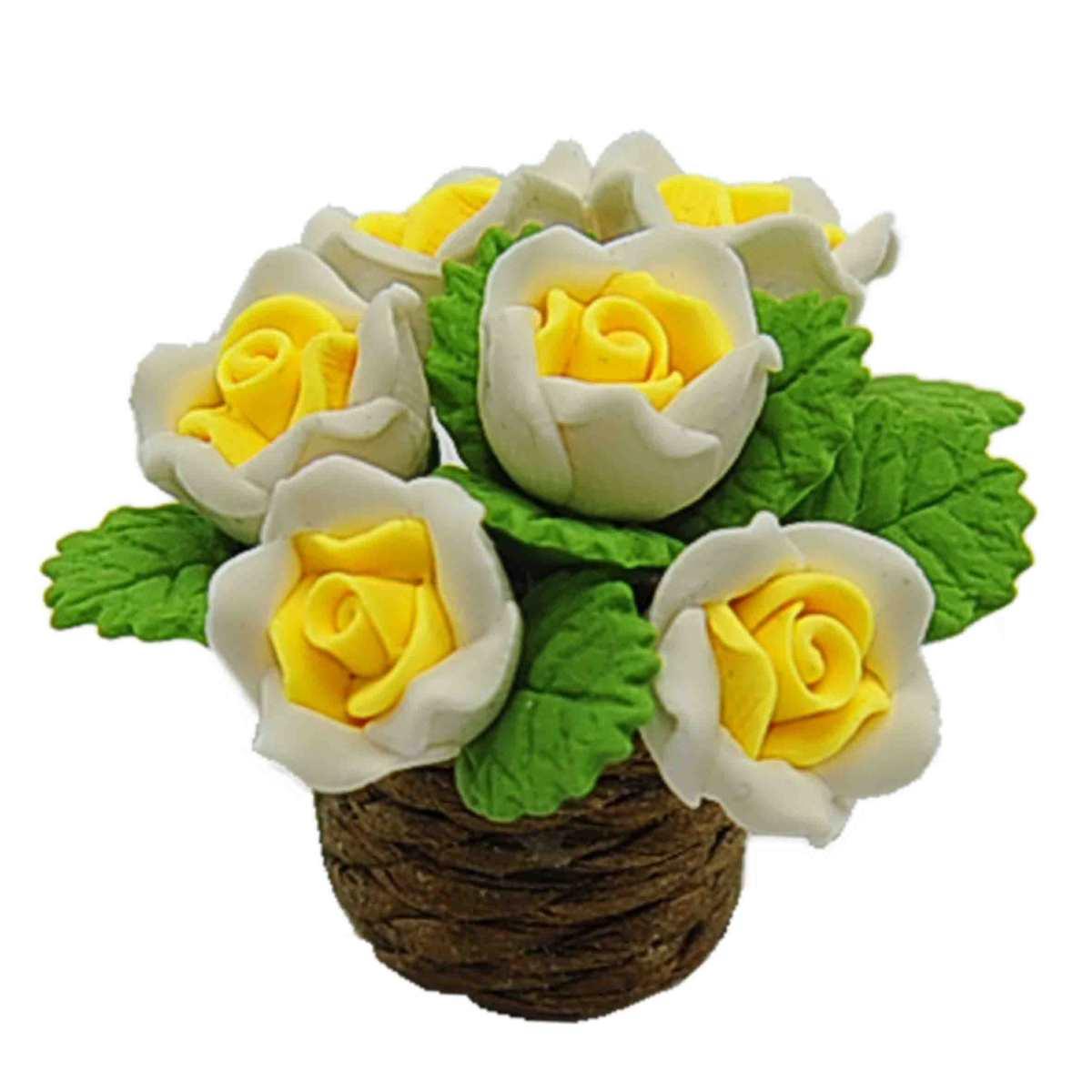 Vasetto con Fiori Gialli cm.Ø3xH3 | Rossi Rosa