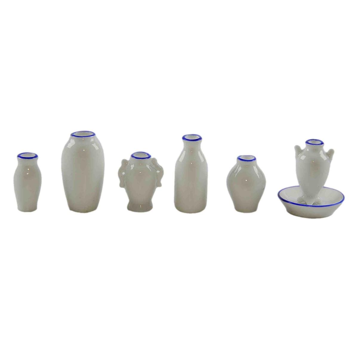 Servizio di Vasi Porcellana Set pz.7 Bianchi/Blu | Rossi Rosa