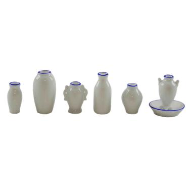 Servizio di Vasi Porcellana Set pz.7 Bianchi/Blu | Rossi Rosa