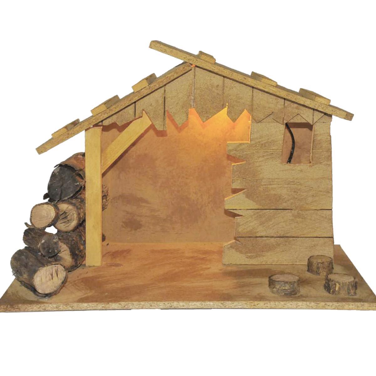 Capanna Legno con Luci cm.50x26xH35 | Rossi Rosa