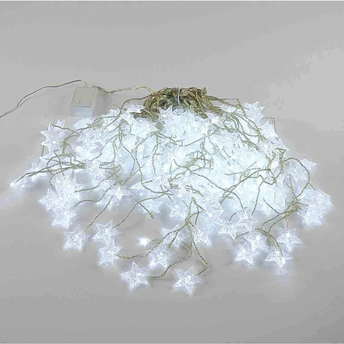 Luci Natale Tenda Esterno LED 180 Stelle Bianco Freddo cm.420xh50 |Moranduzzo