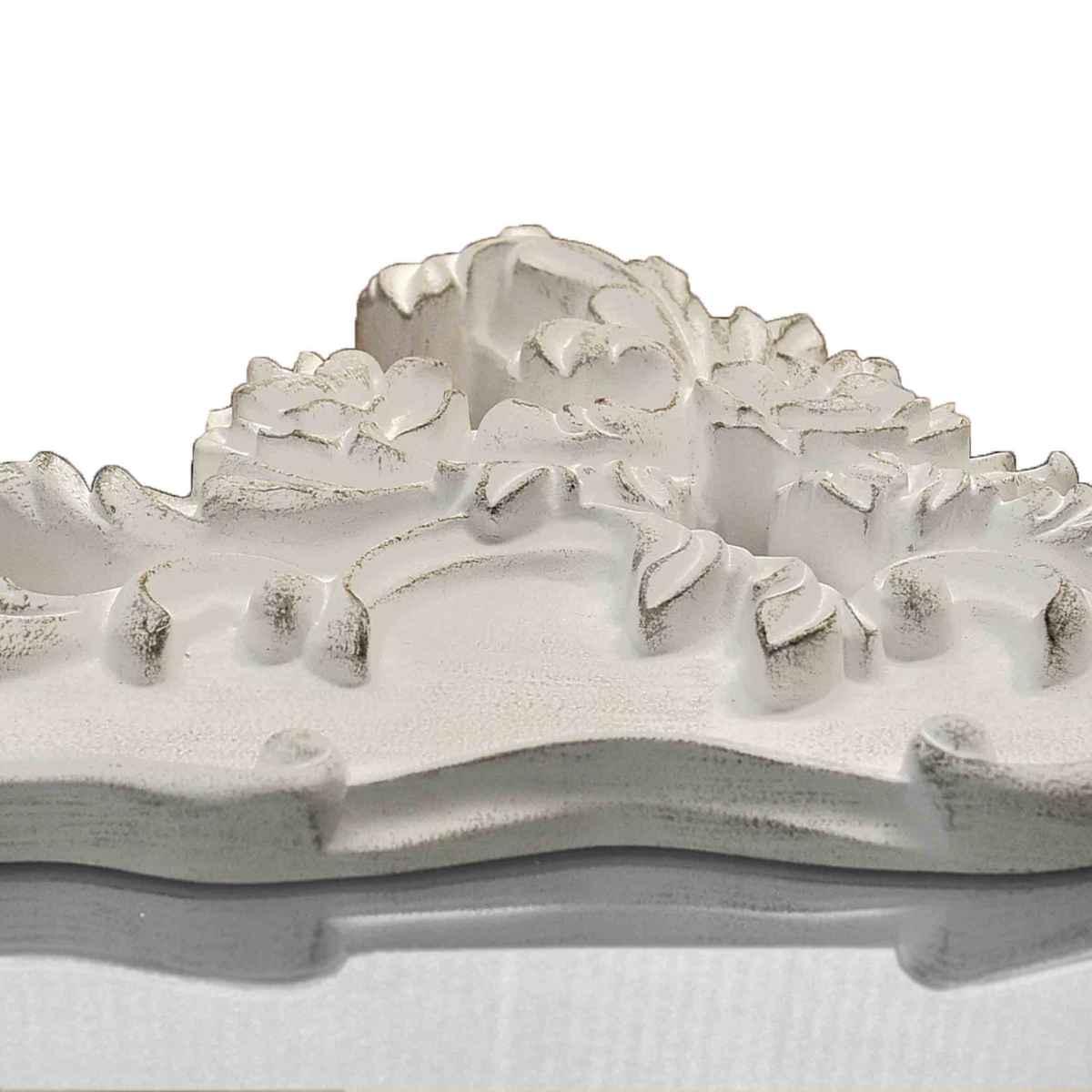 Specchio Da Muro Legno 63x5,3x100 Bianco Ricamo