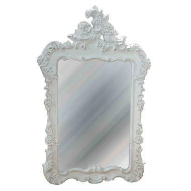 Specchio Da Muro Legno 63x5,3x100 Bianco Ricamo