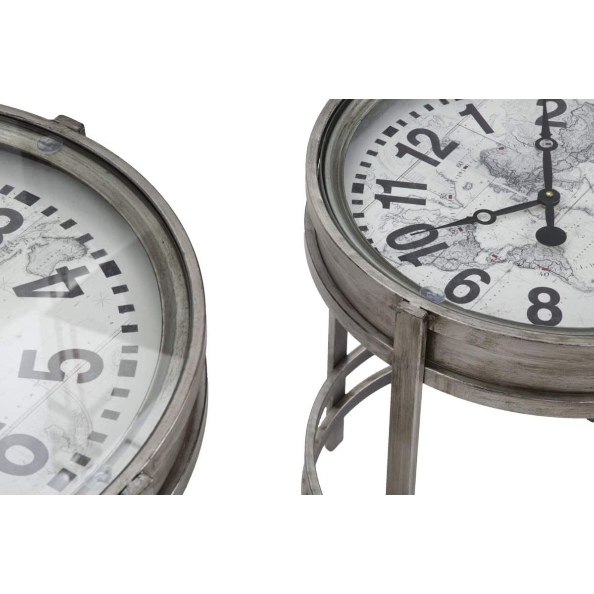 Tavolo Mondo Metallo Con Orologio cm.Ø42xh54