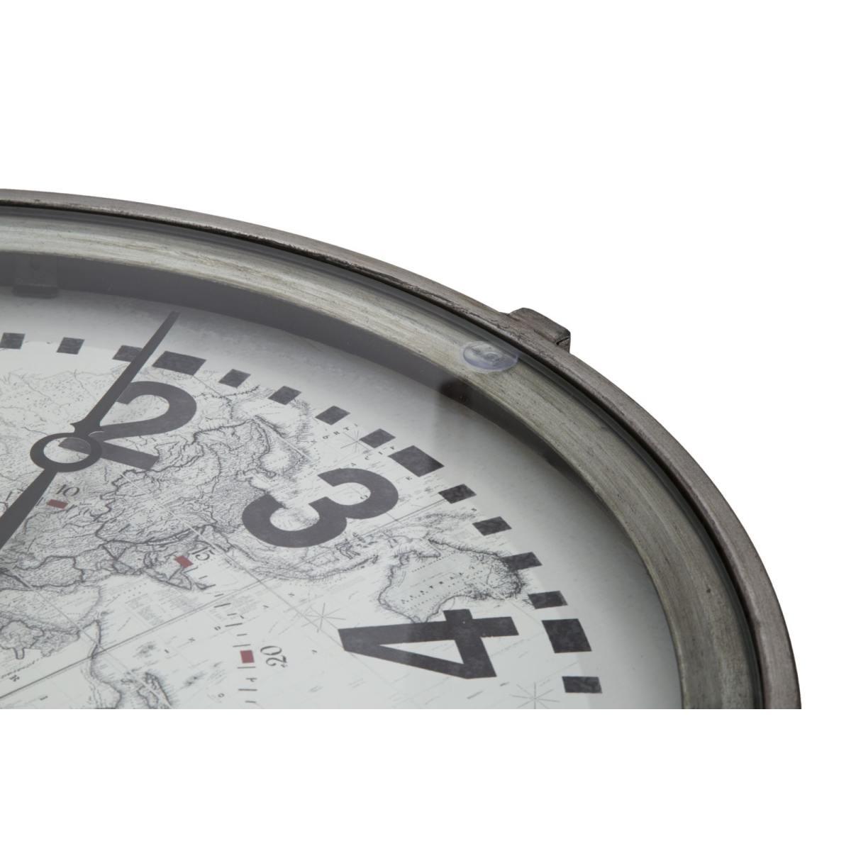 Tavolo Mondo Metallo Con Orologio cm.Ø42xh54