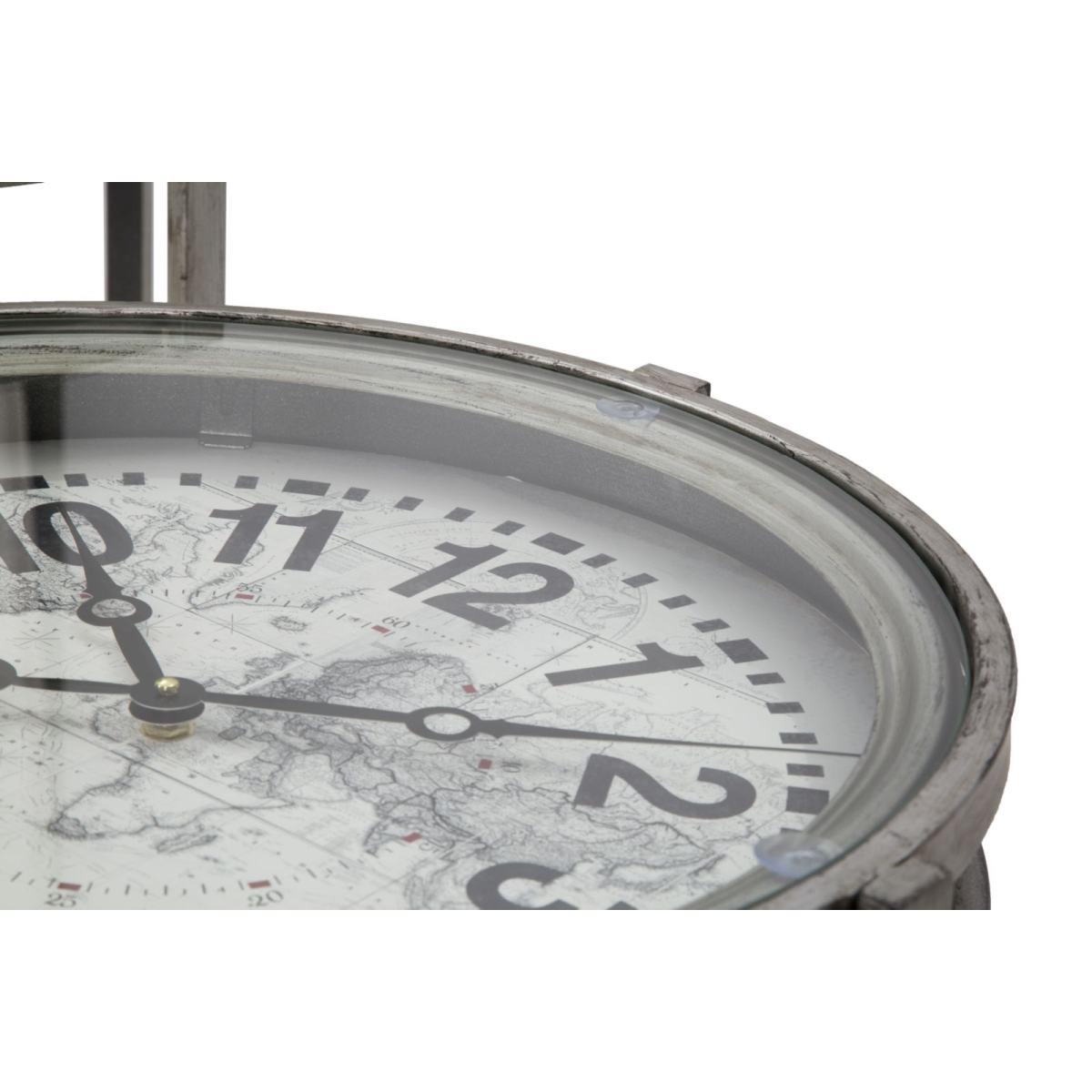 Tavolo Mondo Metallo Con Orologio cm.Ø42xh54