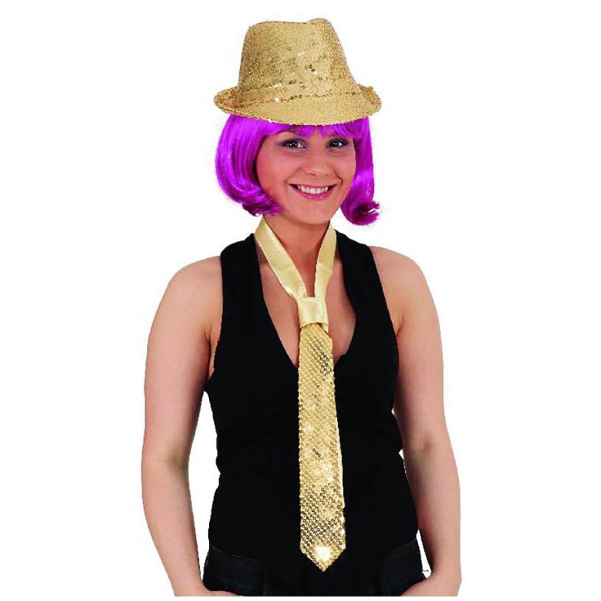 Cravatta Con Paillettes Oro |Orlob