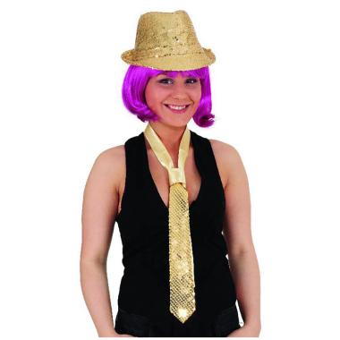 Cravatta Con Paillettes Oro |Orlob