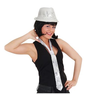 Cravatta Con Paillettes Argento |Orlob