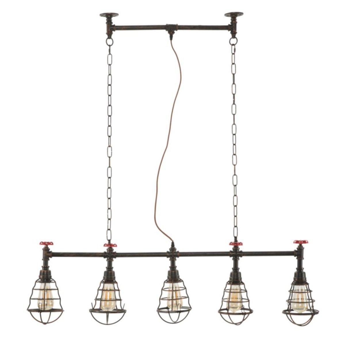 Lampadario Metallo Industry 5 Luci cm.114