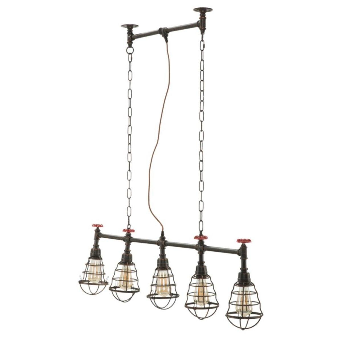 Lampadario Metallo Industry 5 Luci cm.114