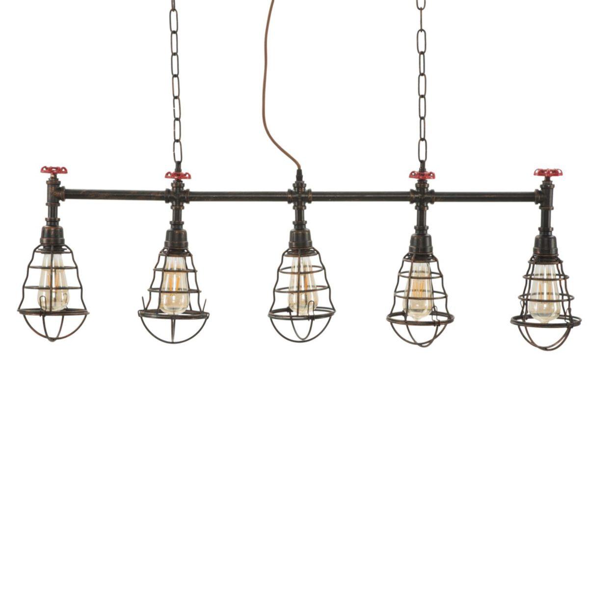 Lampadario Metallo Industry 5 Luci cm.114