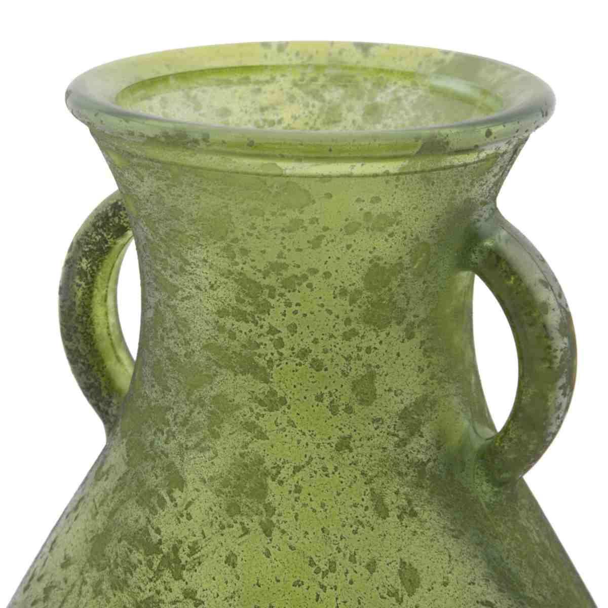 Vaso Vetro Anfora Verde cm.Ø15x24