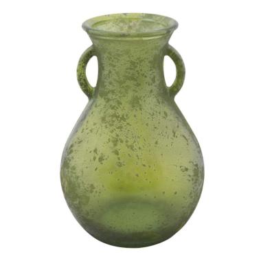 Vaso Vetro Anfora Verde cm.Ø15x24