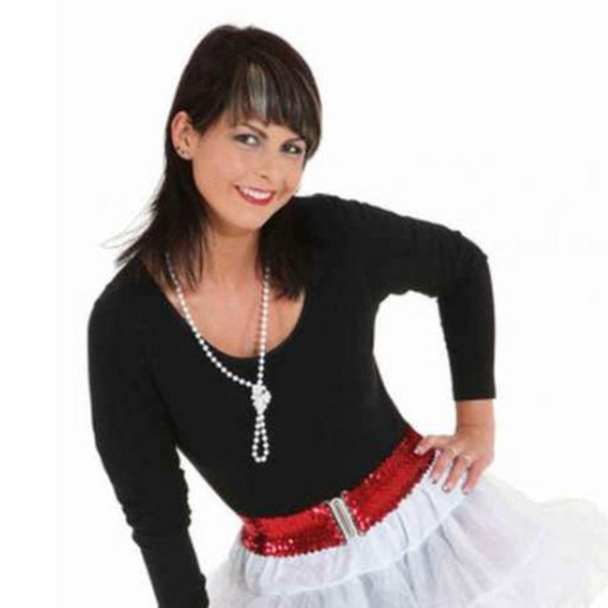 Cintura Rossa Con Paillettes Elasticizzata |Orlob