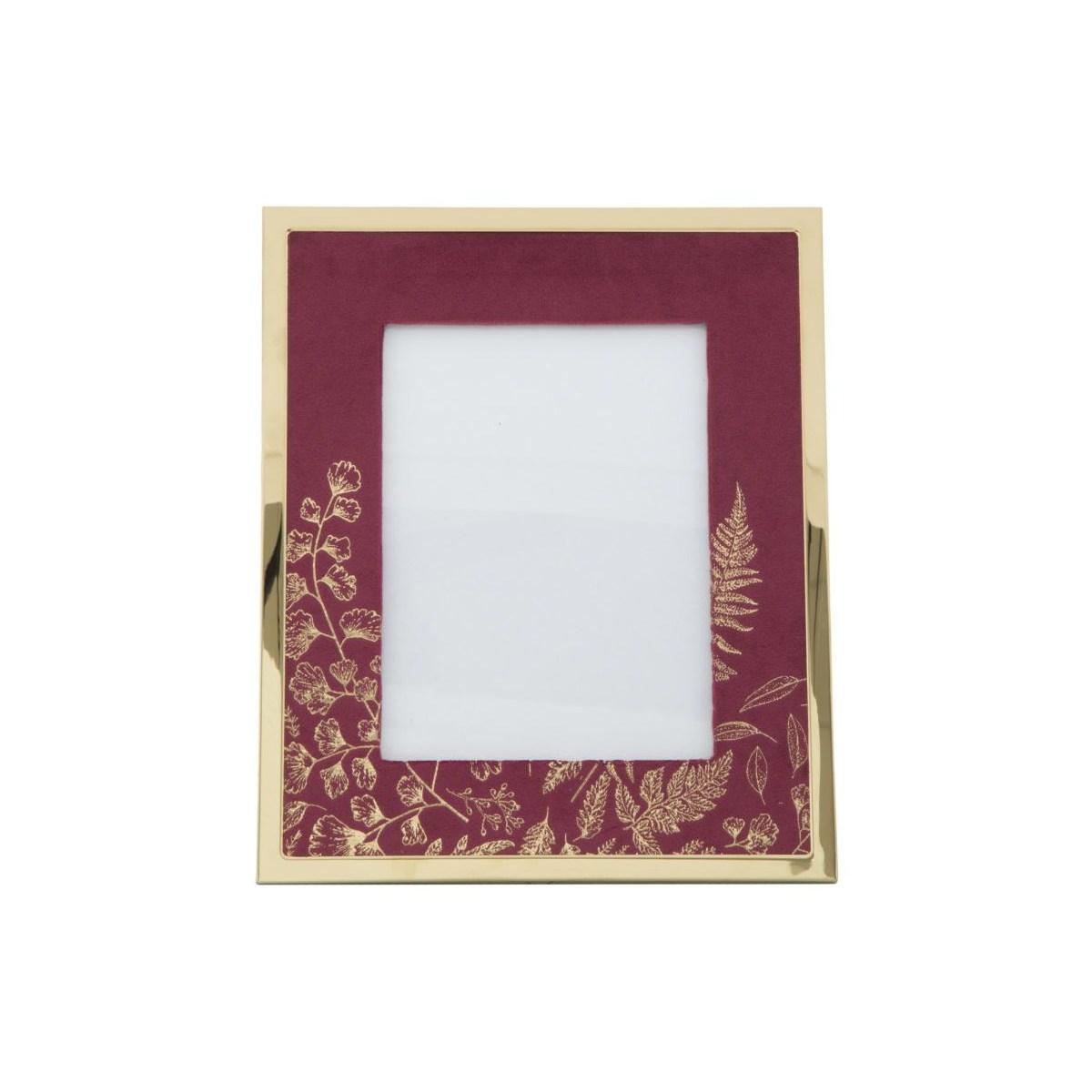 Cornice Metallo cm.15x20 Velluto Bordeaux Glam